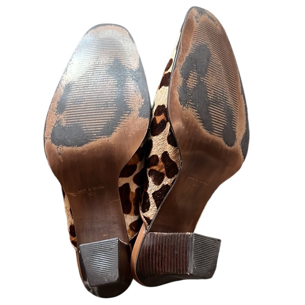 MATISSE Leopard Camel Hair Mules Heeled Clogs Women’s Size 10 Pre Owned - Picture 4 of 12